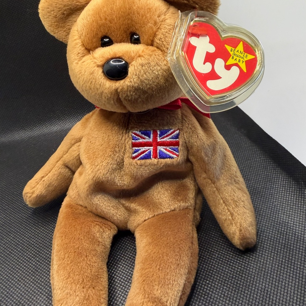 TY Beanie Baby Britannia Bear 1997 UK Flag Plush w/ Tag Vintage England